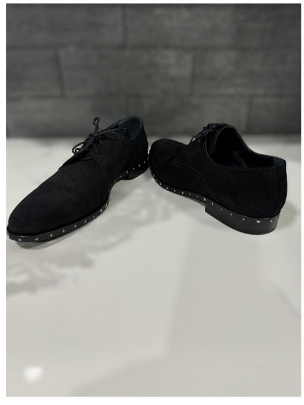 JIMMY CHOO Mens Axel Black Suede Studded Oxfords Size EU 44/ US 11